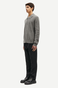 Samsøe Samsøe - Saisaks HZ Polo 15010 - Dark Grey Mel. Pullover Samsøe Samsøe