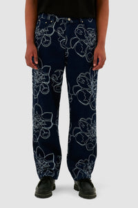 Arte Antwerp - Flower Stitch Pants - Navy Hosen Arte Antwerp