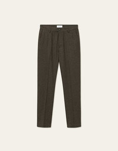 Les Deux - Como Reg Wool Suit Pants - Forest Green Melange Hosen Les Deux