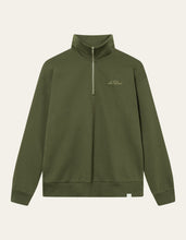 Laden Sie das Bild in den Galerie-Viewer, Les Deux - Crew Half-Zip Sweatshirt - Forest Green / Surplus Green Sweatshirts Les Deux
