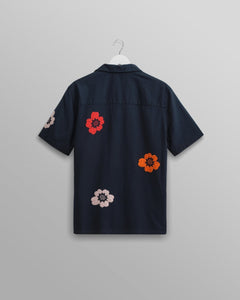Wax London - Didcot Shirt Navy Applique Floral Hemden Wax London
