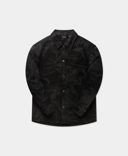 Daily Paper - Laser Denim Shirt - Black Floral Hemden Daily Paper