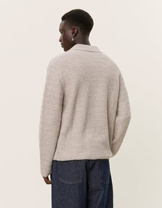 Les Deux - Finnegan Knit Shirt - Oatmeal Melange Sweatshirts Les Deux