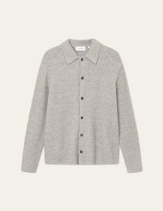 Les Deux - Finnegan Knit Shirt - Oatmeal Melange Sweatshirts Les Deux