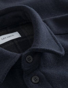 Les Deux - Jason Wool Overshirt 2.0 - Dark Navy Jacken Les Deux