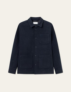 Les Deux - Jason Wool Overshirt 2.0 - Dark Navy Jacken Les Deux