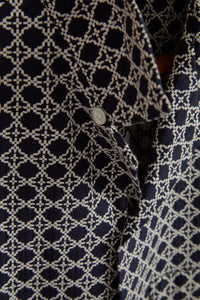Portuguese Flannel - Portuguese Tile - White/Navy Hemden Portuguese Flannel