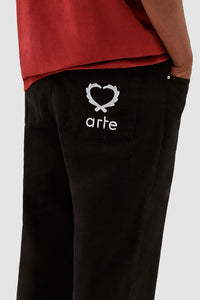 Arte Antwerp - Poage Back Heart Pants - Black Hosen Arte Antwerp