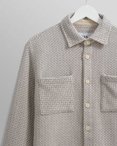 Wax London - Whiting Overshirt Blue/Ecru Stepney Hemden Wax London