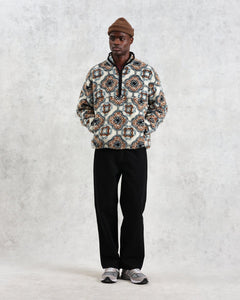 Wax London - Camley Fleece - Ecru Tile Print Pullover Wax London