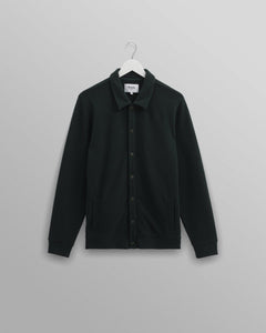 Wax London - Hays Waffle Overshirt - Dark Green Hemden Wax London