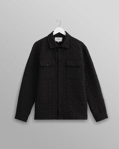 Wax London - Lomond Petal Jacquard Quilted Overshirt - Black Hemden Wax London