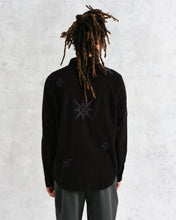 Laden Sie das Bild in den Galerie-Viewer, Wax London - Trin Geometrical Embroidered Corduroy Shirt - Black Hemden Wax London
