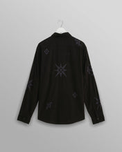 Laden Sie das Bild in den Galerie-Viewer, Wax London - Trin Geometrical Embroidered Corduroy Shirt - Black Hemden Wax London
