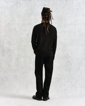 Laden Sie das Bild in den Galerie-Viewer, Wax London - Tristan Cable Stitch Knitted Shirt - Black Hemden Wax London
