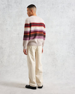 Wax London - Wilde Wool Jumper - Oatmeal Brush Stripe Pullover Wax London