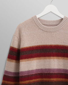 Wax London - Wilde Wool Jumper - Oatmeal Brush Stripe Pullover Wax London