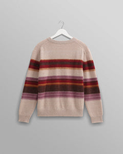 Wax London - Wilde Wool Jumper - Oatmeal Brush Stripe Pullover Wax London